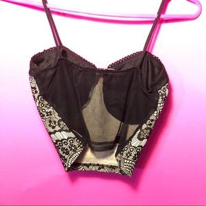 Lingerie lace sheer crop top. Size small